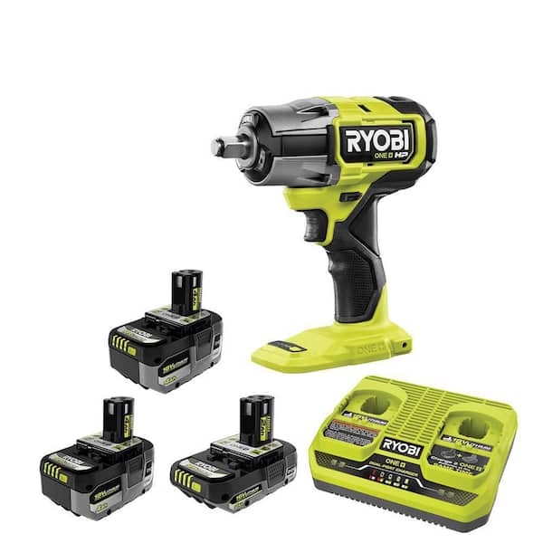ONE+ 18V HIGH PERFORMANCE Kit w/ (2) 4.0 Ah Batteries, 2.0 Ah Battery, 2-Port Charger, & ONE+ HP Brushless Impact Wrench