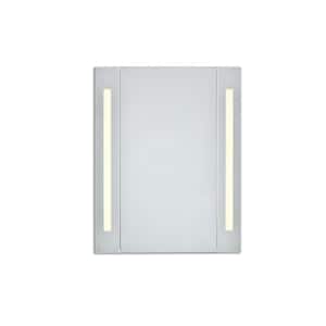 Timeless Home 30 in. H x 23.5 in. W Modern Rectangular Steel LED Medicine Cabinet in Silver (3000K)