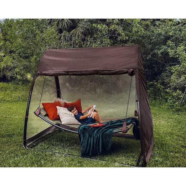 Abba Patio 6 7 Ft Swing Hammock With, Patio Outdoor Canopy Cover Hanging Swing Hammock With A Mosquito Net