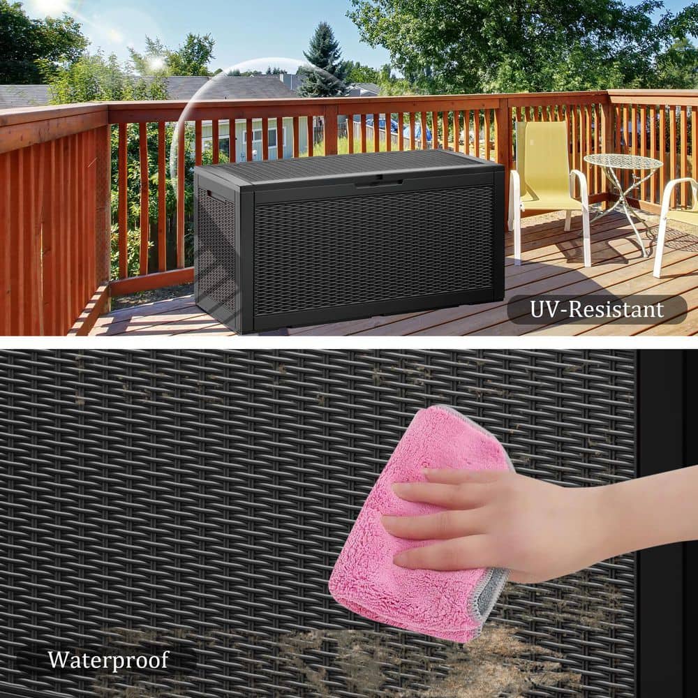 100 Gallon Gray Lockable Plastic Deck Box