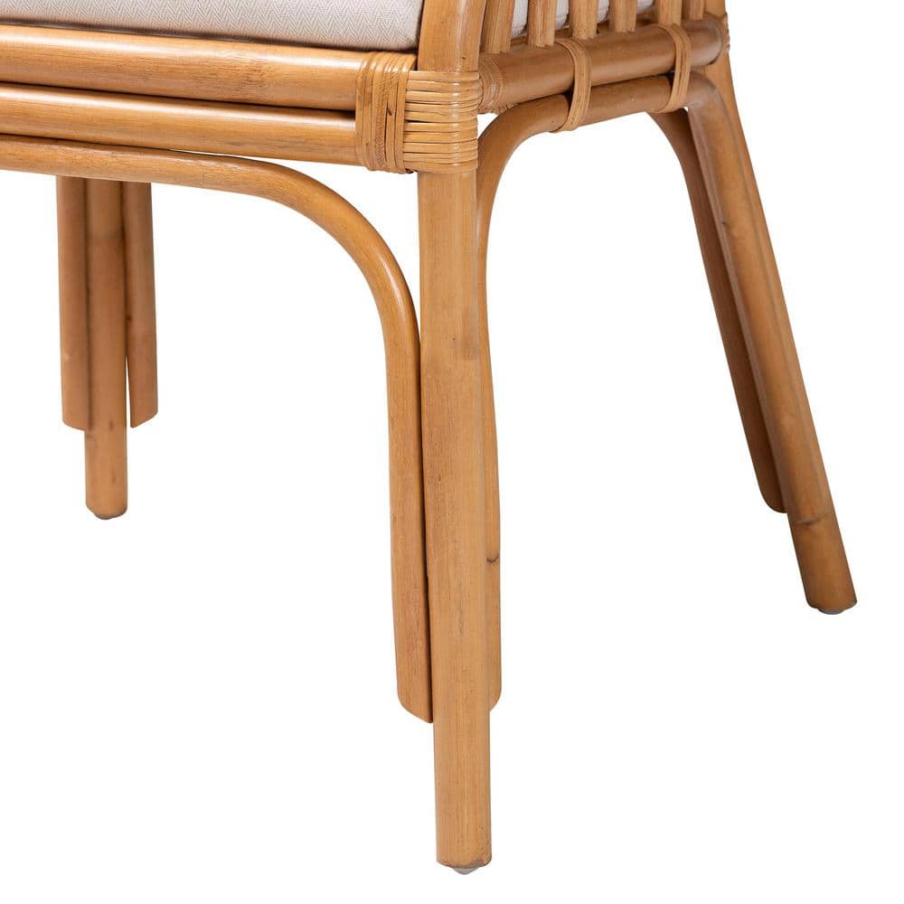 Handcrafted White Rattan Bohemian Accent Chair