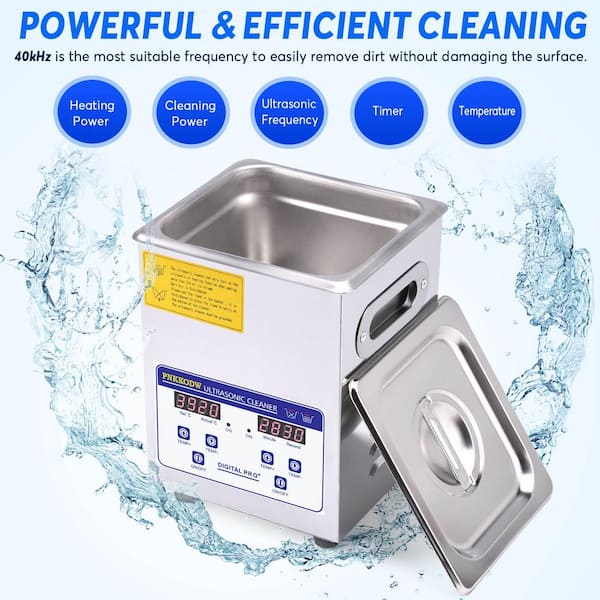 60w 2l Ultrasonic Cleaner With Heater And Timer 1/2 Gal Digital