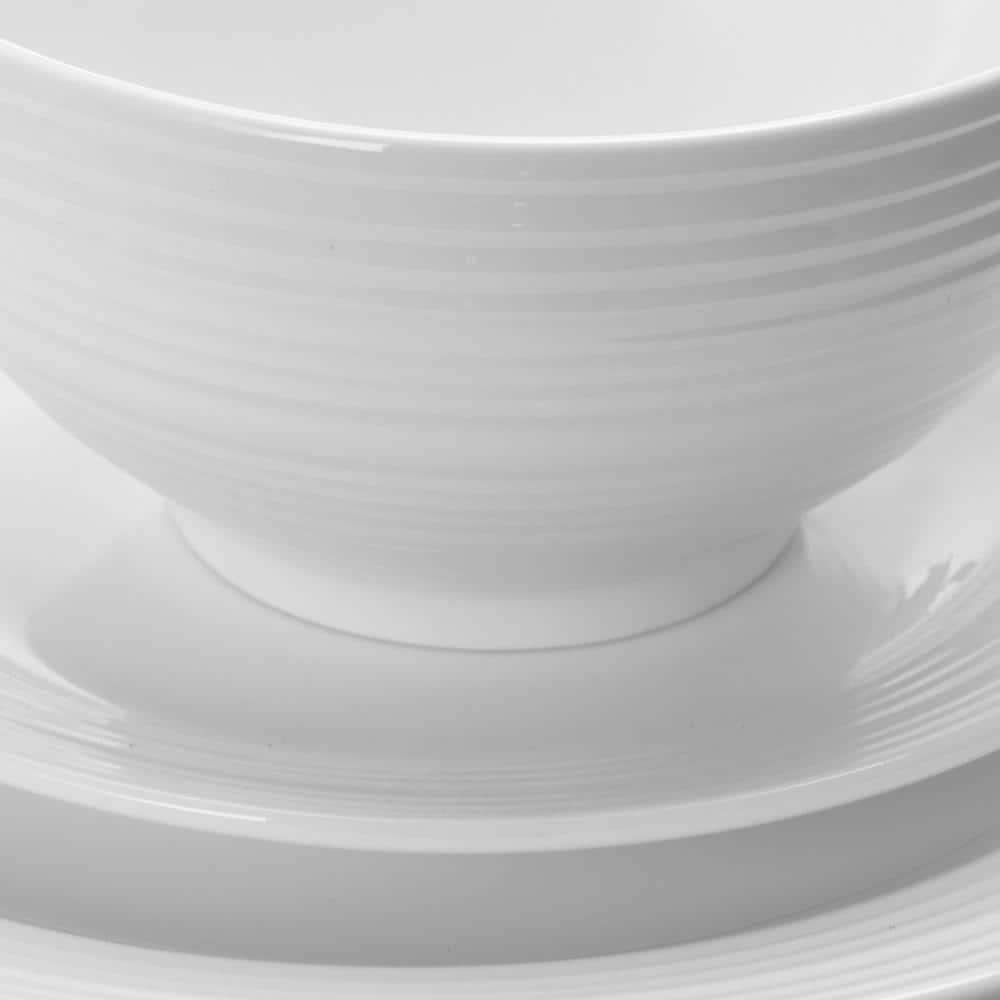 Amelia Court White Porcelain 16-Piece Dinnerware Set