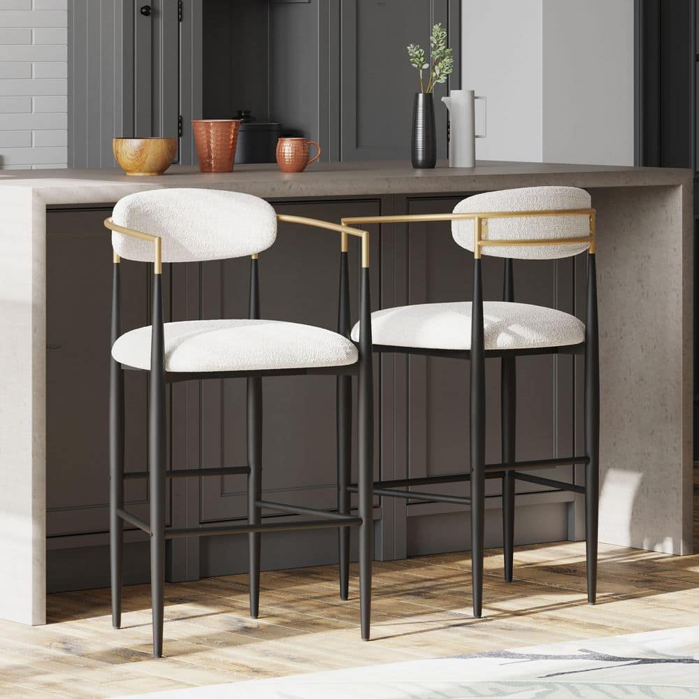 Noble House Boise Veera 29.75 in. Beige, Black and Gold