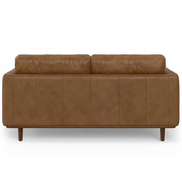 メープル Simpli Home Morrison 72 inch in. Straight Arm Genuine Faux Leather
