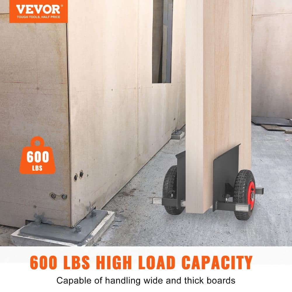 Heavy-Duty Steel Drywall Mover with Pneumatic Wheels