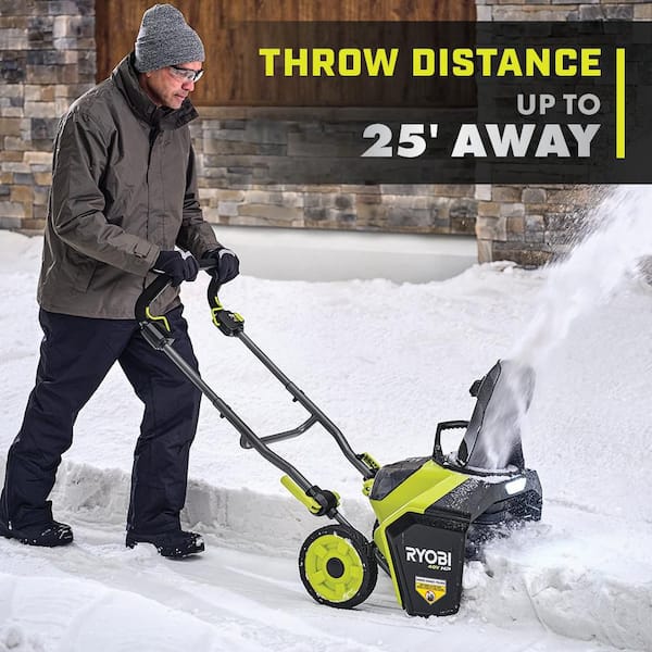 RYOBI 40V HP Brushless 18 in. Single Stage Cordless Electric Snow Blower and Snow Shovel with Battery and Charger RY40890 RY408013BTL The Home Depot