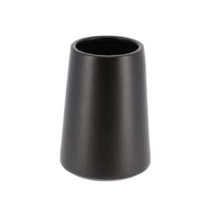 Smooth Freestanding Water Tumbler or Toothbrush Holder Flared Shape Black