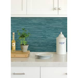 Navy Grassweave Blue Textured Wallpaper Sample