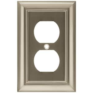 Nickel 1-Gang Duplex Outlet Wall Plate (1-Pack)