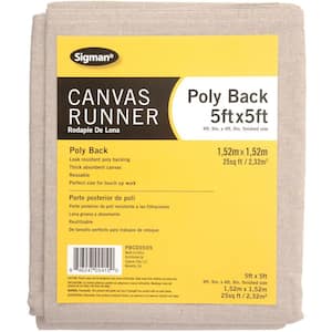 4 ft. 9 in. x 4 ft. 9 in. Poly Back Canvas Drop Cloth Runner