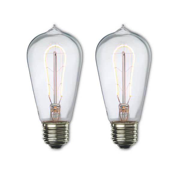 40 - Watt Equivalent ST18 Dimmable Medium Screw Decorative LED Light Bulb Amber Light 2200K, 2 Pack