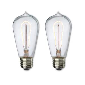 40W Equivalent Amber Light ST18 Dimmable LED Curved Filament Nostalgic Light Bulb (2-Pack)
