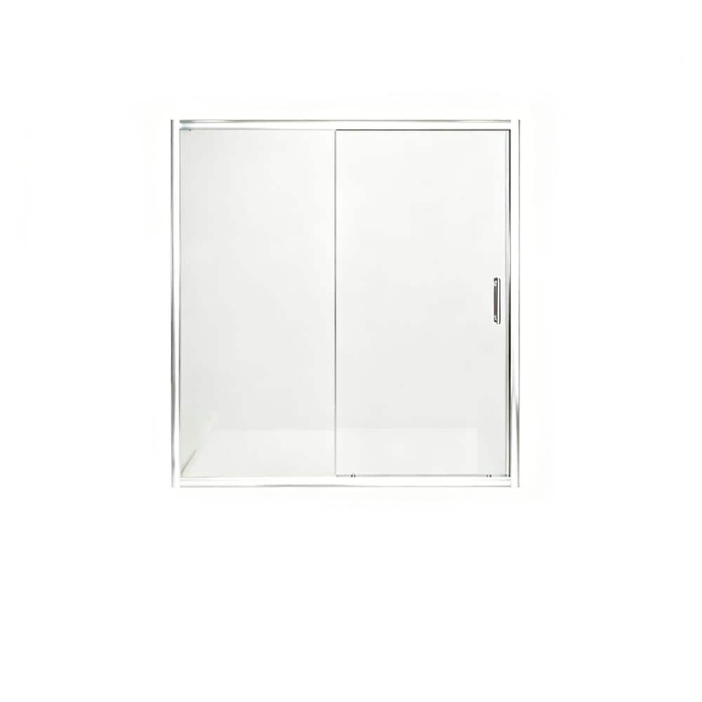 "60 in. W x 62 in. H Sliding Framed Shower Tub Door in Chrome with 1/5"" SGCC Clear Tempered Glass" price history on PriceWatchPro