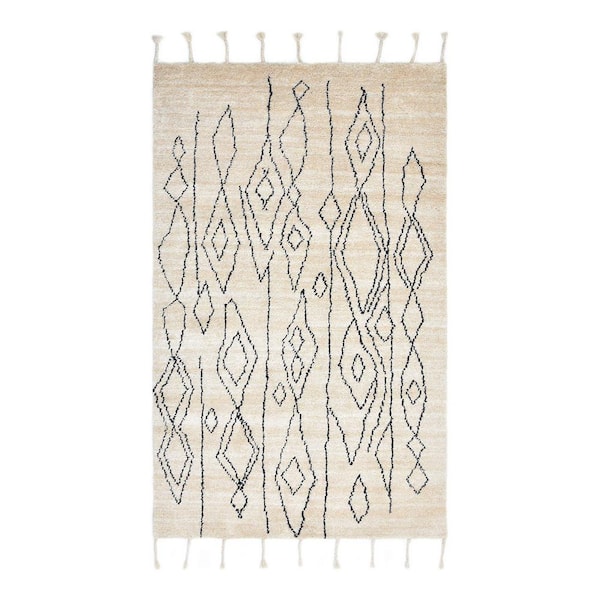 Solo Rugs Zana Moroccan Beige 5 ft. x 8 ft. Hand Knotted Indoor/Outdoor Area Rug