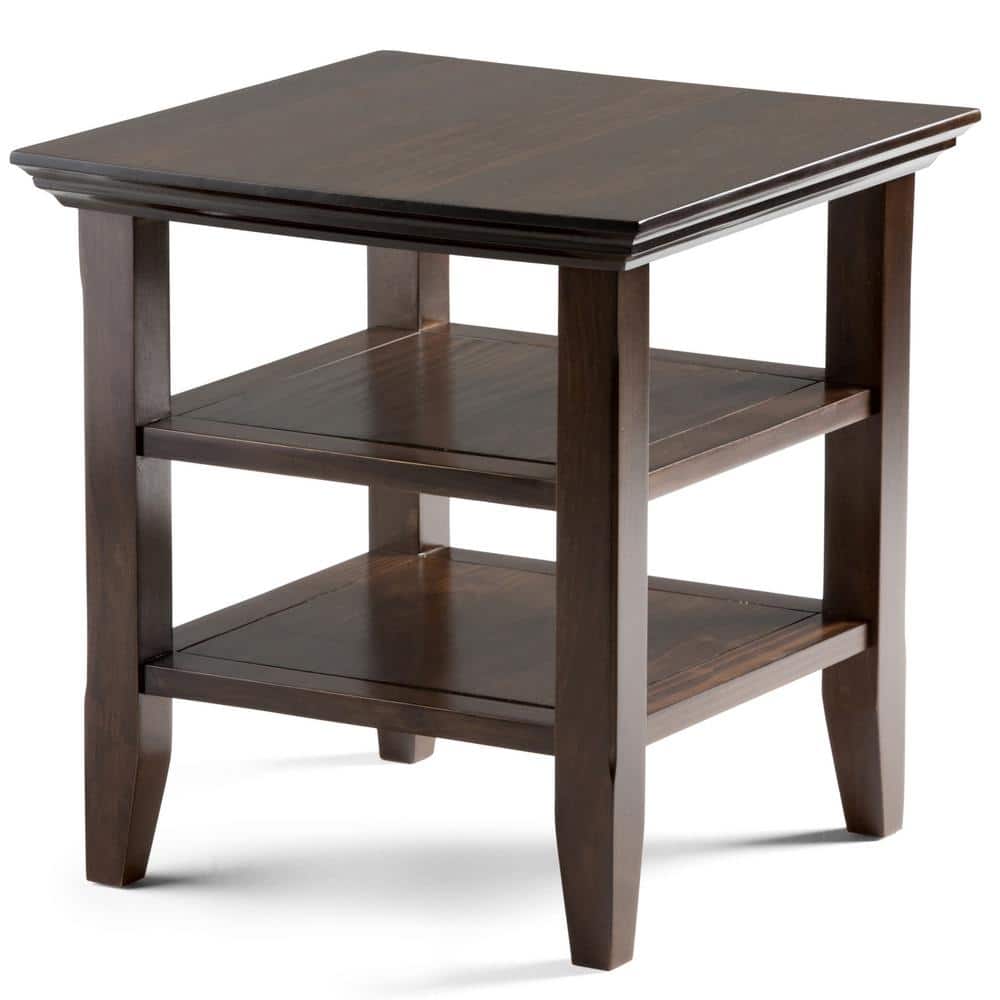 Acadian Brunette Brown Solid Wood Transitional End Table