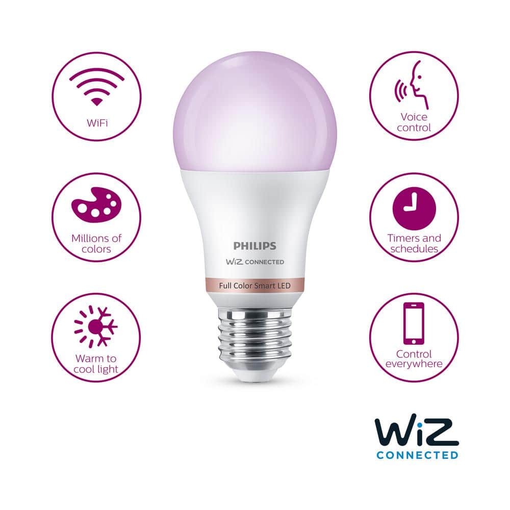 Philips 60W Multi-Color Smart LED Light Bulb with Wi-Fi