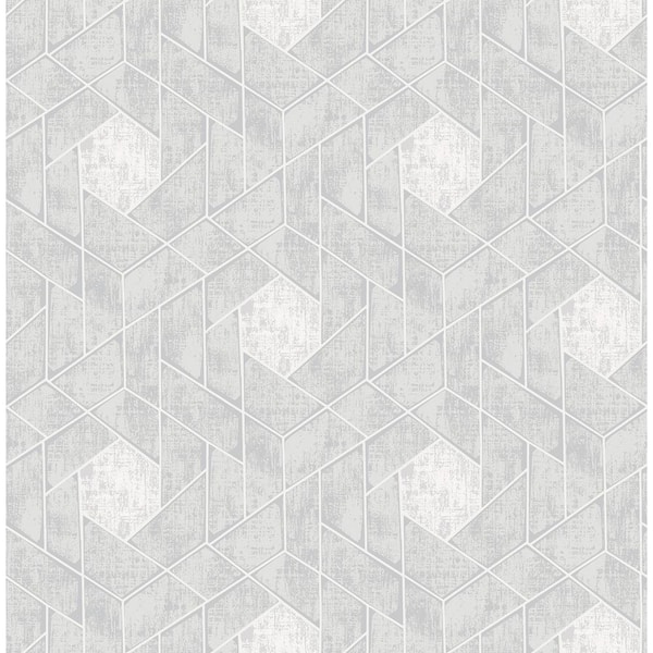 SCOTT LIVING Granada Light Grey Geometric Light Grey Wallpaper Sample
