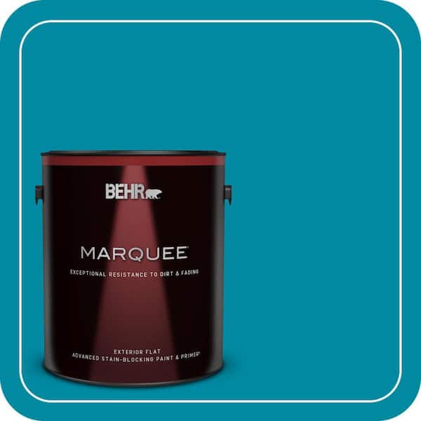 BEHR MARQUEE 1 gal. #P480-6 Aruba Blue Flat Exterior Paint & Primer