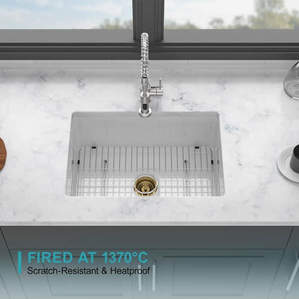 キッチンシンク cadeninc Undermount Sink 30 in. x 18 in. Single Bowl Dual Mount