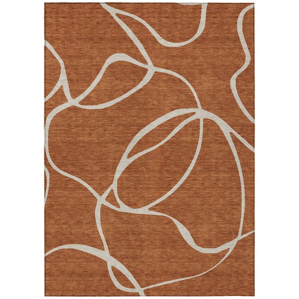 Chantille Machine Washable Indoor/Outdoor Abstract ACN999 Paprika 2 ft. 6 in. x 3 ft. 10 in. Area Rug