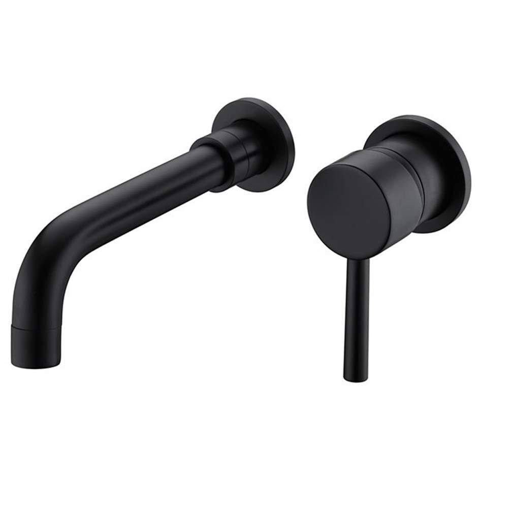 Single Handle Wall Mounted Faucet with Lever Handle, 2 Holes Bathroom Sink 