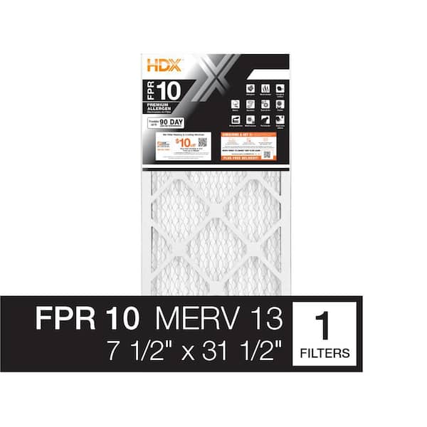 HDX 7.5 in. x 31.5 in. x 1 in. Premium Pleated Air Filter FPR-10, MERV-13