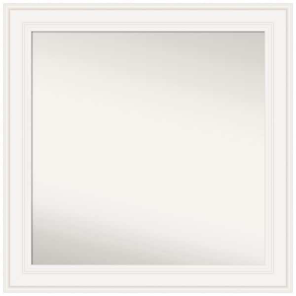 Amanti Art Ridge White 31.5 in. x 31.5 in. Non-Beveled Modern Square Framed Wall Mirror in White