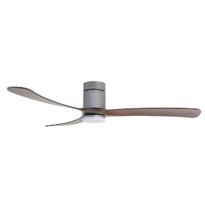 Curva 66 in. Titanium Body and Black Walnut Wood Blade Voice Activated Smart Ceiling Fan
