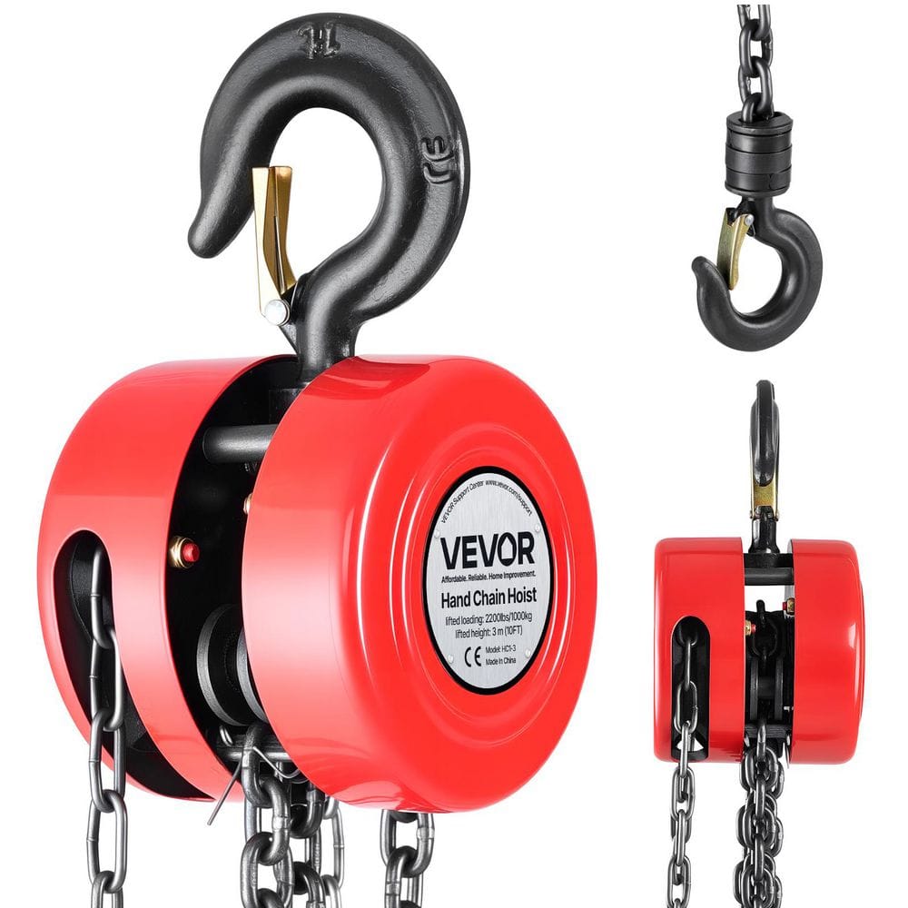 Hand Chain Hoist, 1 Ton 2200 lbs. Capacity, Manual Chain Block, Upgrade G70 Galvanized Chain, 10 ft. Lifting Height, Red price history on PriceWatchPro