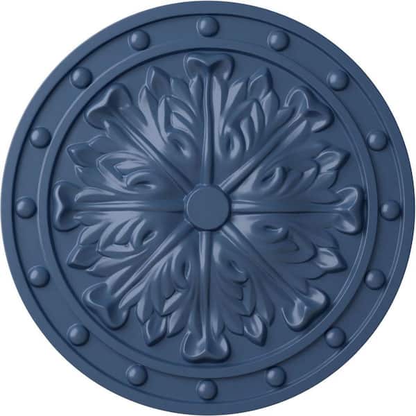 Ekena Millwork 1-1/2" x 20-1/2" x 20-1/2" Polyurethane Foster Acanthus Leaf Ceiling Medallion, Hand-Painted Americana
