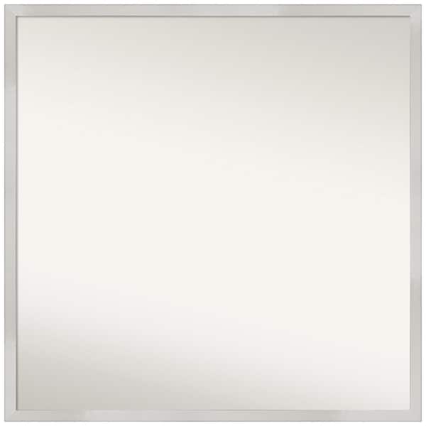 Amanti Art Svelte Silver 27.5 in. x 27.5 in. Non-Beveled Modern Square Wood Framed Wall Mirror in Silver