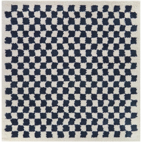 BALTA Covey Navy 7 ft. x 7 ft. Geometric Square Area Rug