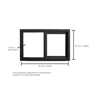 59.5 in. x 35.5 in. Select Series Vinyl Horizontal Sliding Left Hand Black Window with White Int, HP2+ Glass and Screen