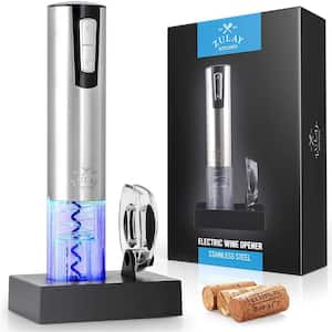 Secura Electric Wine Opener, Automatic Electric Wine Bottle Corkscrew  Opener with Foil Cutter, Rechargeable (Stainless Steel)