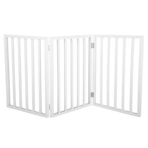 24 in. x 54 in. Freestanding White Wooden Pet Gate