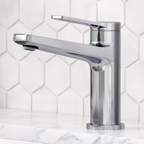 KRAUS Indy Single Hole Single-Handle Basin Bathroom Faucet in Chrome