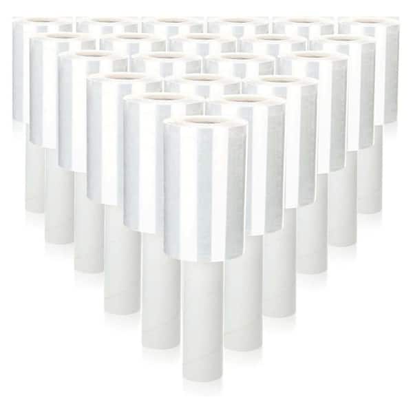 20 Pack 5 in. Stretch Shrink Film Roll Clear Plastic Wrap with Handle for Packing 800 Ft. 80 Gauge Thick Self-Adhering
