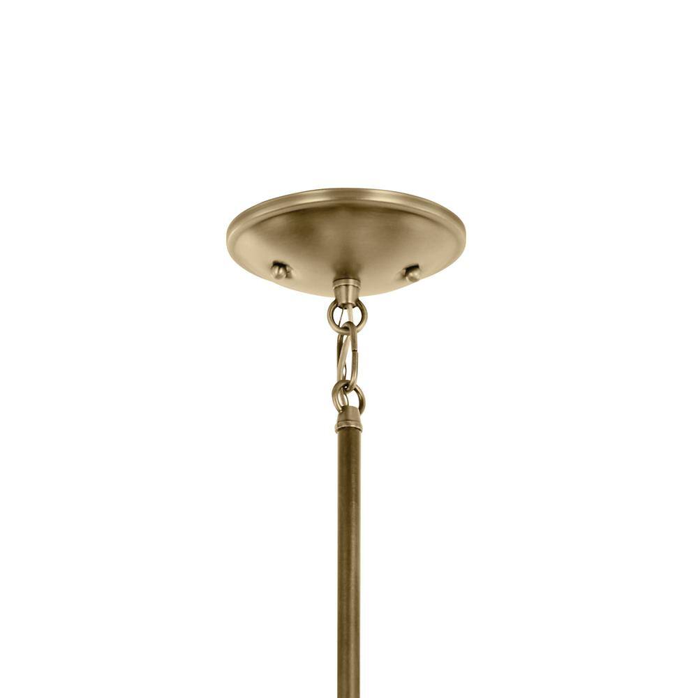 Natural Brass and Clear Glass 3-Light Mini Chandelier