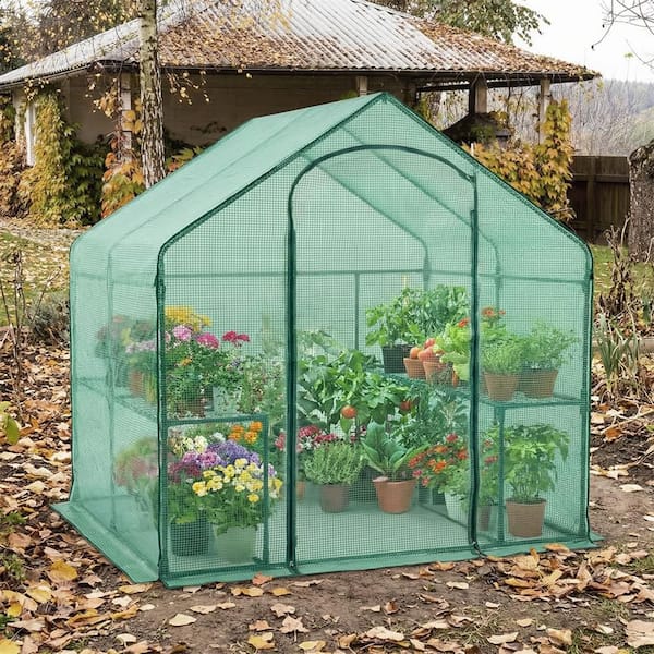 Costway 71 in. W x 40 in. D x 60 in. H Mini Walk-in Greenhouse
