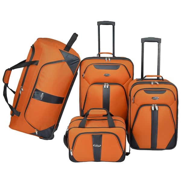 U.S. Traveler 4-Piece Luggage Set, Orange