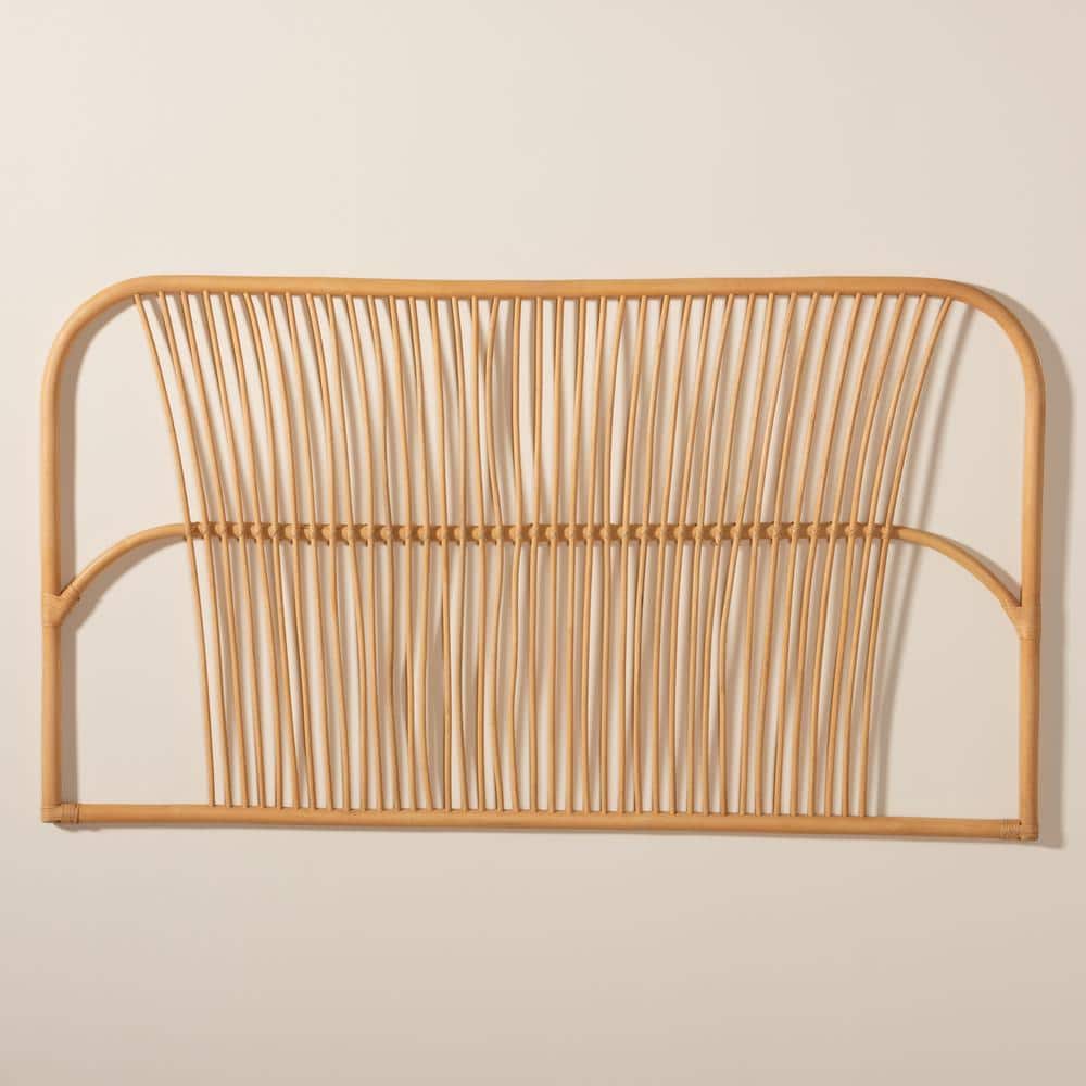 Natural Rattan Queen Size Wall-Mount Headboard