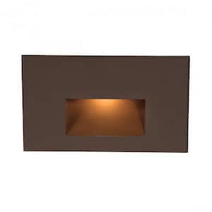 4-Watt Line Voltage 3000K Bronze Integrated LED Horizontal Amber Wall or Stair Light