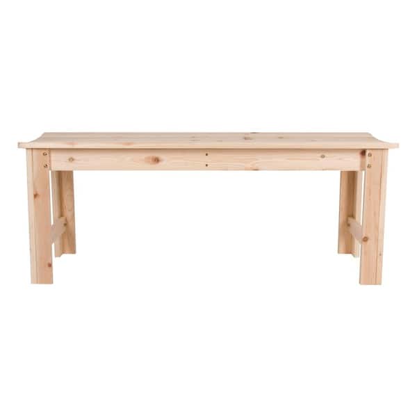 Shine Company Backless 48 in. Natural Wood Outdoor Bench