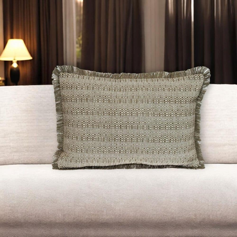 Green, White Striped Polyester 14 in. x 20 in. Throw Pillow price history on PriceWatchPro