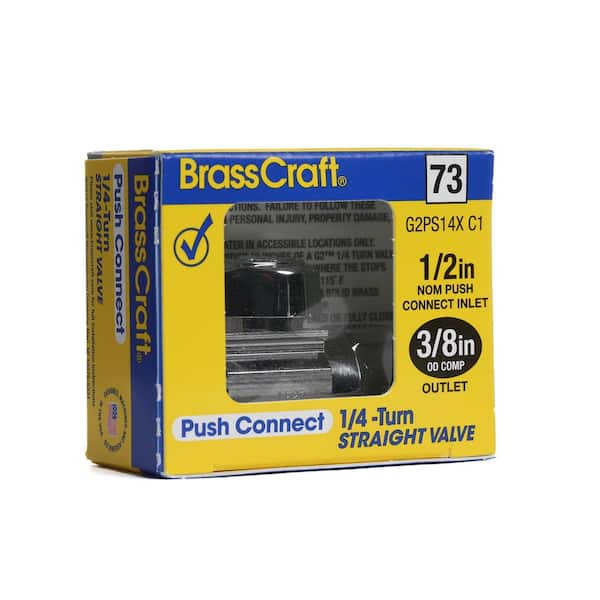 1/2 in. Push Connect Inlet x 3/8 in. Compression Outlet 1/4-Turn Straight Valve