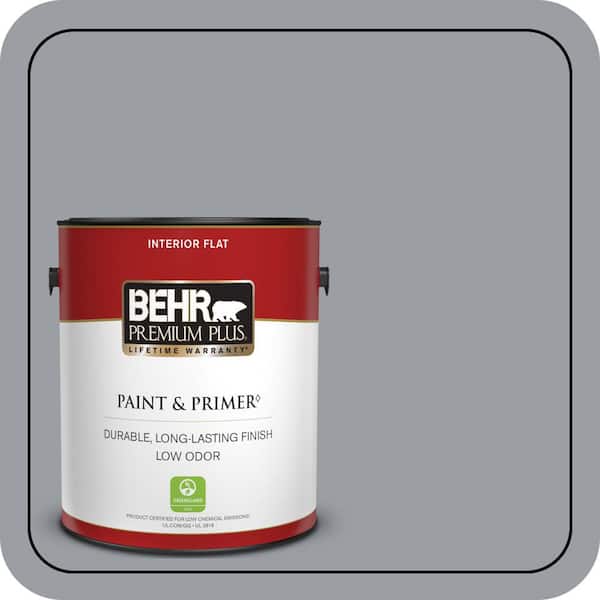 BEHR PREMIUM PLUS 1 gal. #760F-4 Down Pour Flat Low Odor Interior Paint & Primer
