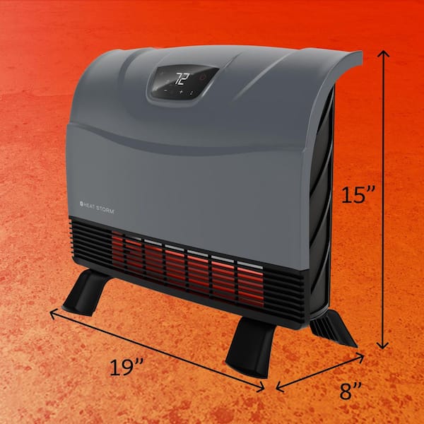 HEAT STORM 1,500-Watt Gray Electric Deluxe Indoor Floor to Wall