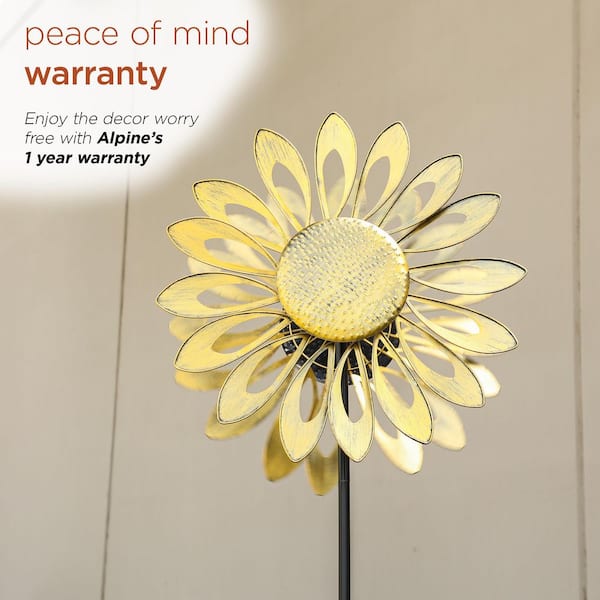 Alpine Corporation 85 in. Tall Sunflower Kinetic Wind Spinner