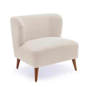 Vesper Milky White Boucle Armless Accent Chair